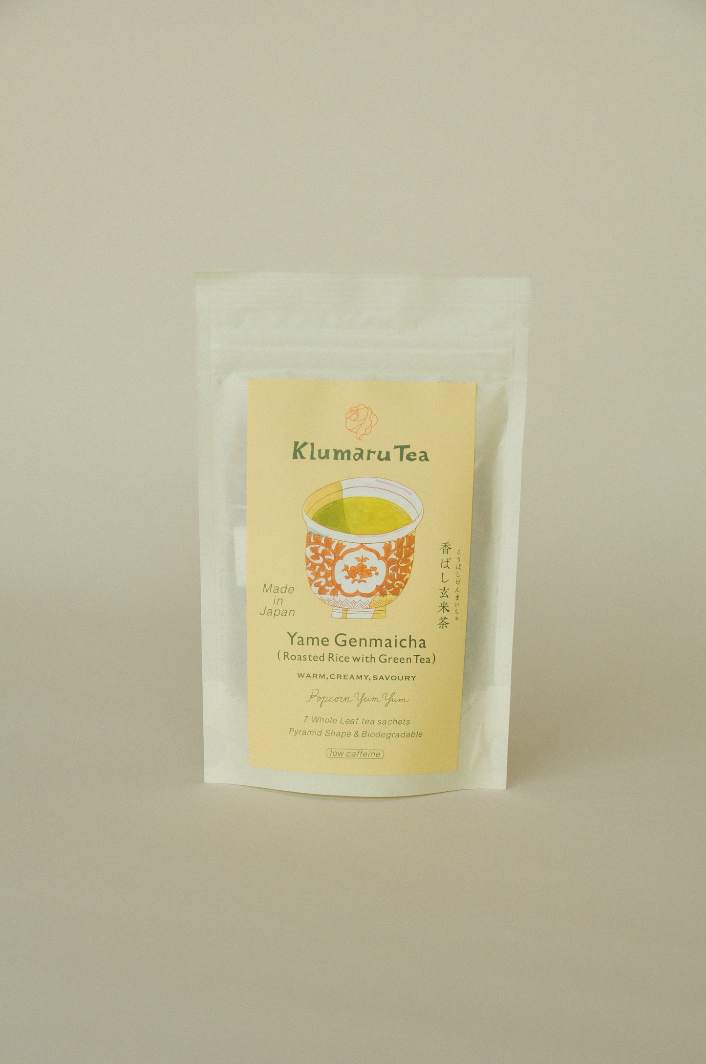 香ばし玄米茶「ポップコーン・ヤムヤム」Yame Genmaicha (Roasted Rice with Green Tea) "POPCORN YUM YUM"